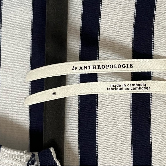 Anthropologie Black and White Striped Short Sleeve Tee - Picture 2 of 14